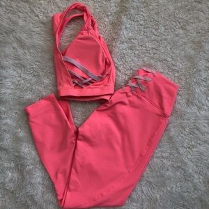 Pink Fabletics Workout Outfit